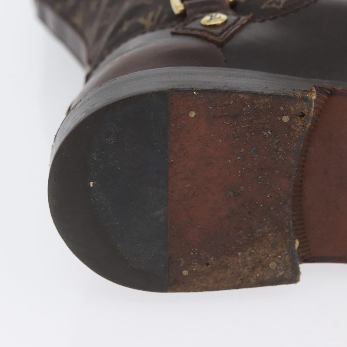 LOUIS VUITTON Monogram Idylle Boots 36 Dark Brown LV Auth 174048A
