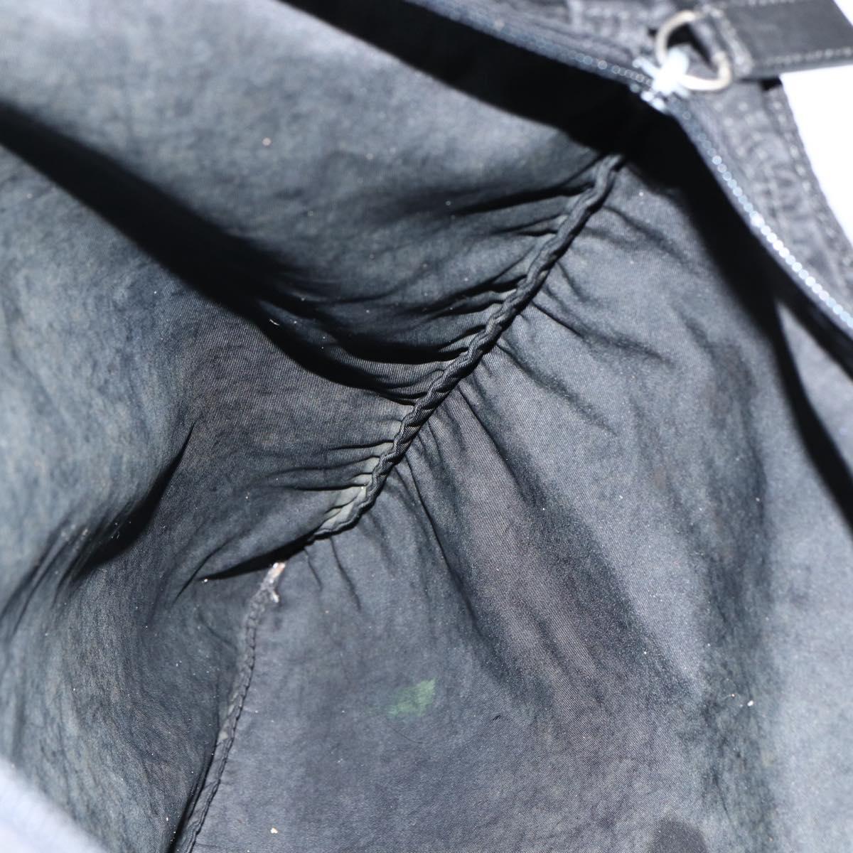 PRADA Tote Bag Nylon Black Silver Auth 174049