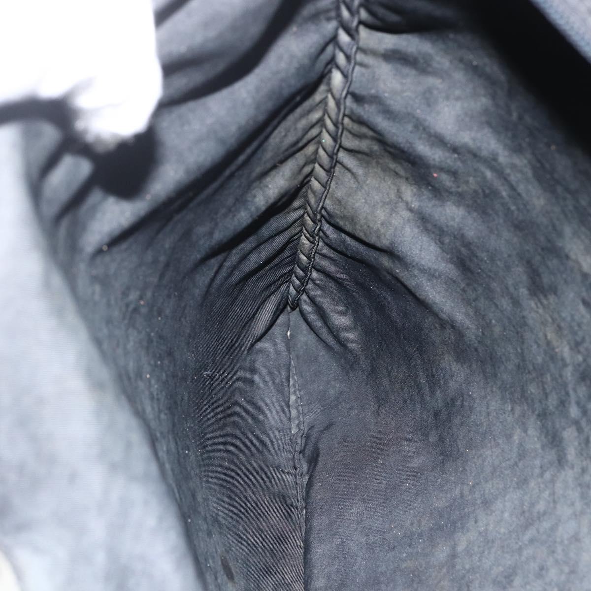 PRADA Tote Bag Nylon Black Silver Auth 174049