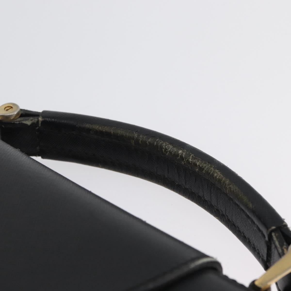 PRADA Safiano Leather Business Bag Black Gold Auth 174051