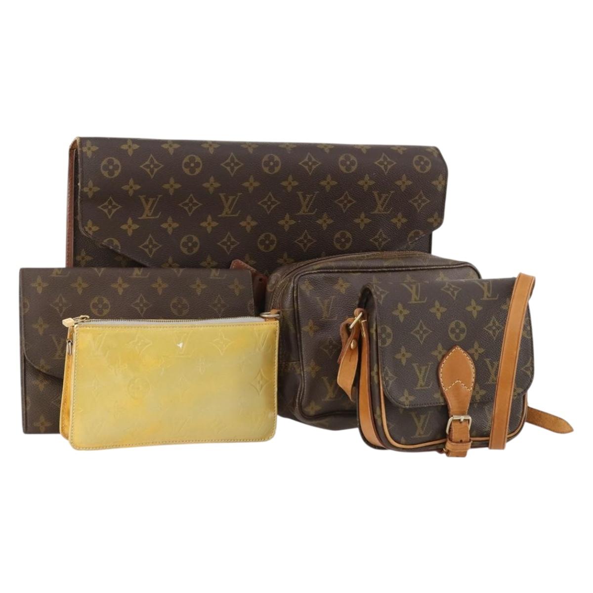 LOUIS VUITTON Monogram Vernis Hand Bag 5 Set Yellow LV Auth 174055