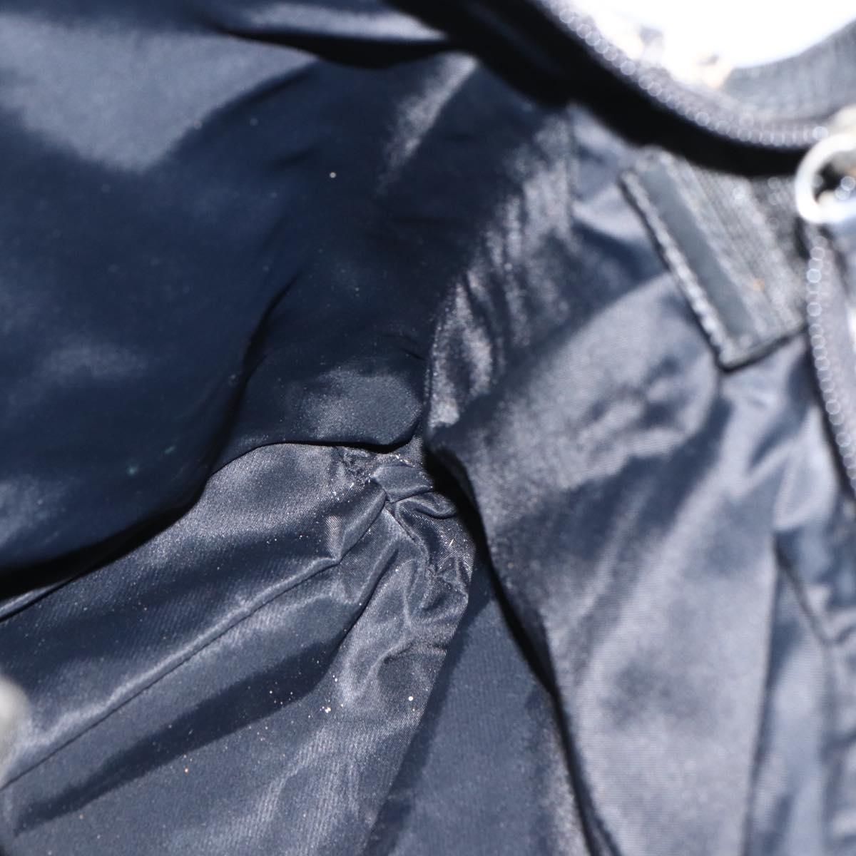 Christian Dior Trotter Canvas Shoulder Bag Black Silver Auth 174057A