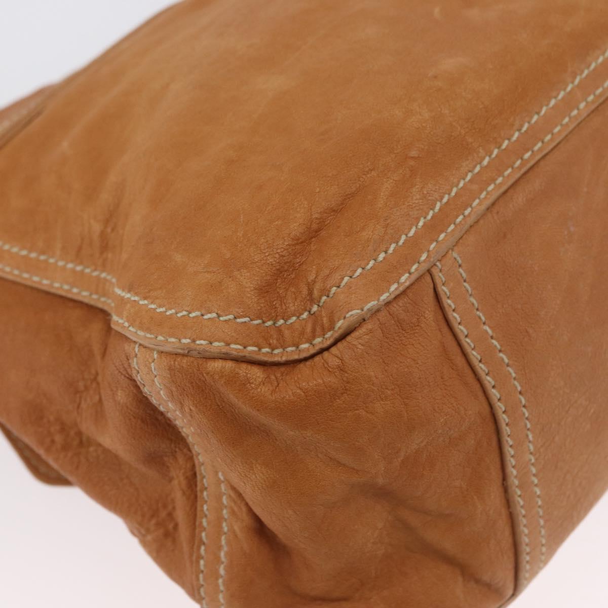 Miu Miu Bamboo Hand Bag Leather 2way Brown Gold Auth 174060A