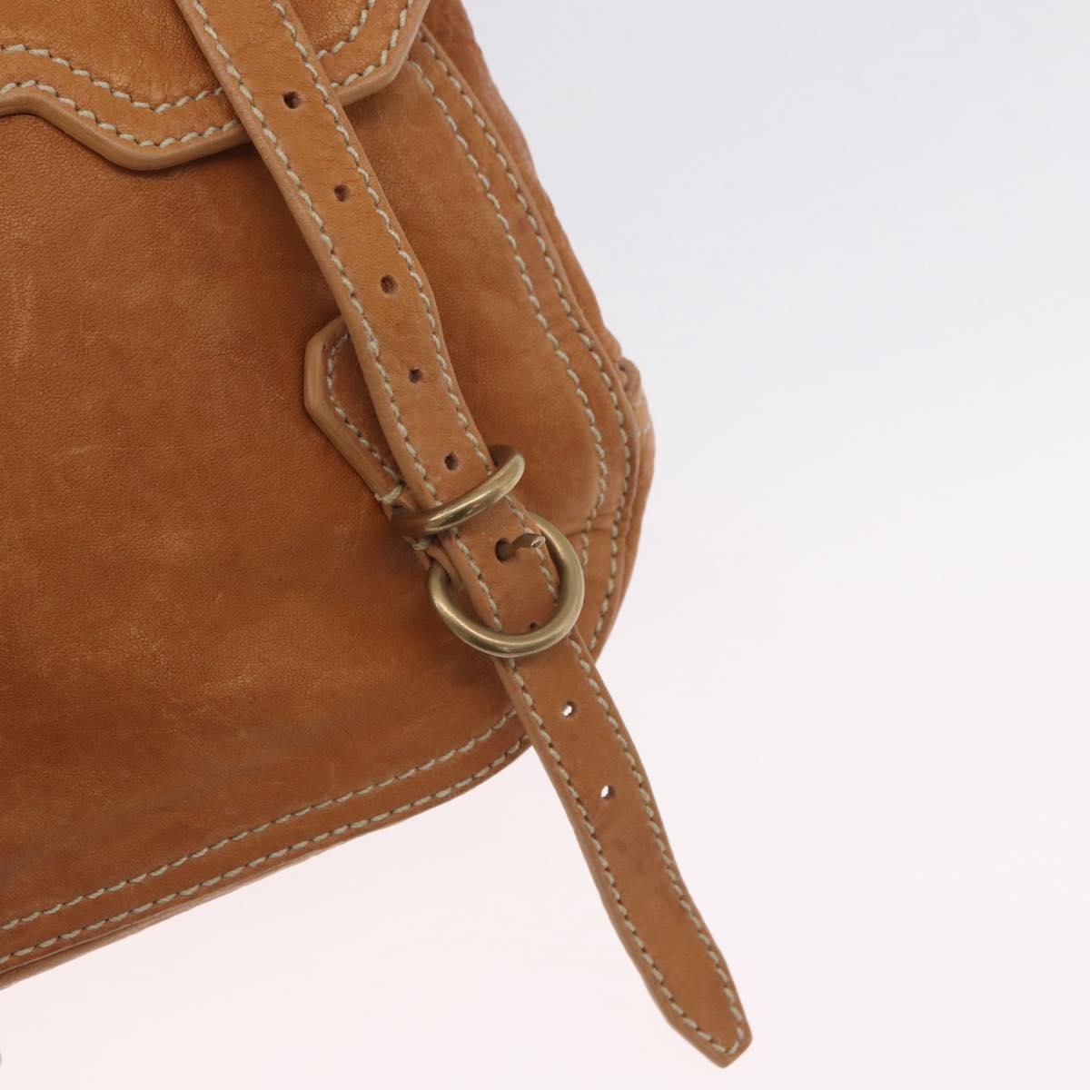 Miu Miu Bamboo Hand Bag Leather 2way Brown Gold Auth 174060A