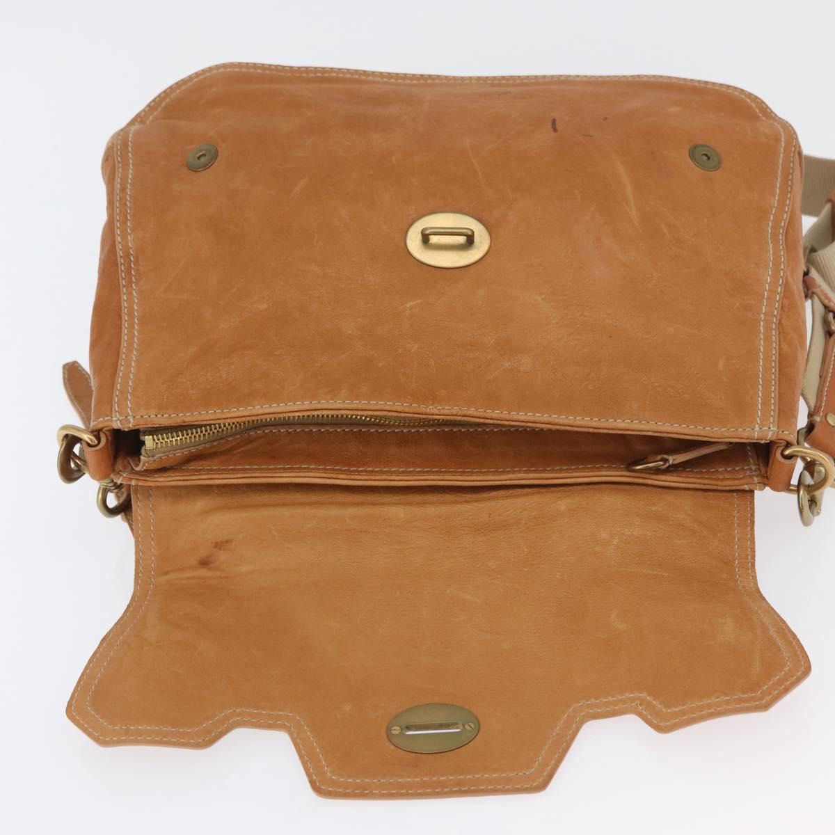 Miu Miu Bamboo Hand Bag Leather 2way Brown Gold Auth 174060A