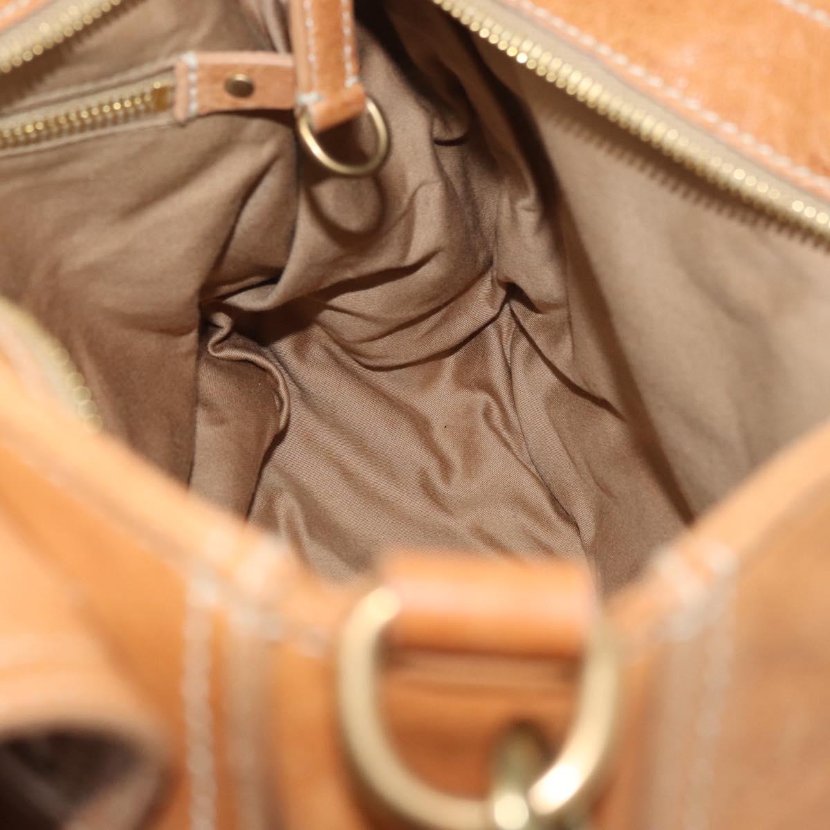Miu Miu Bamboo Hand Bag Leather 2way Brown Gold Auth 174060A