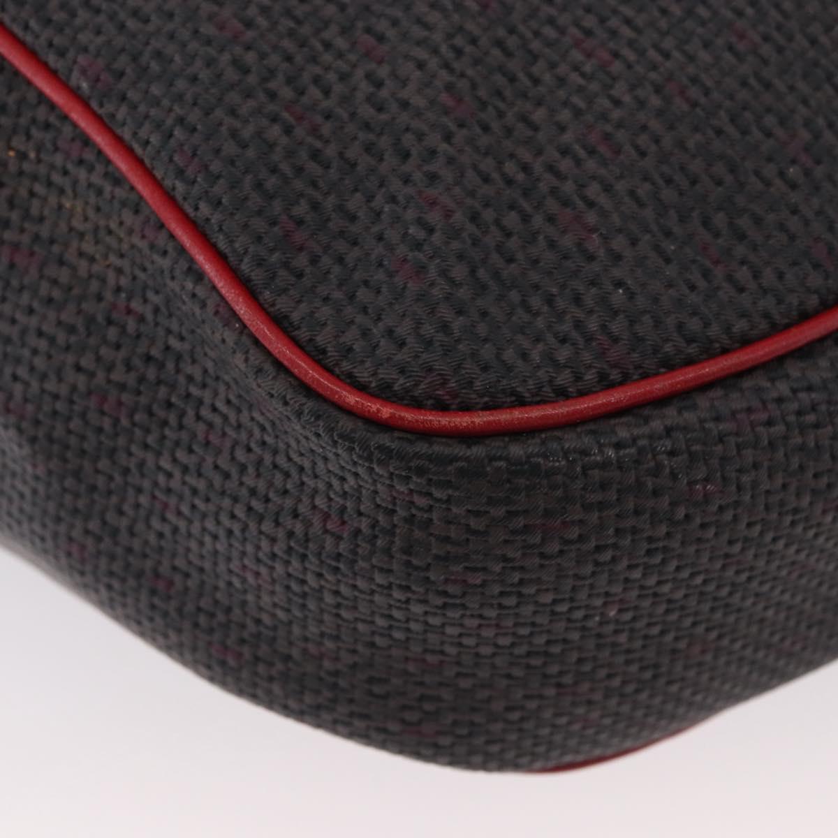 SAINT LAURENT Tote Bag PVC Leather Gray Red gold Auth 174066