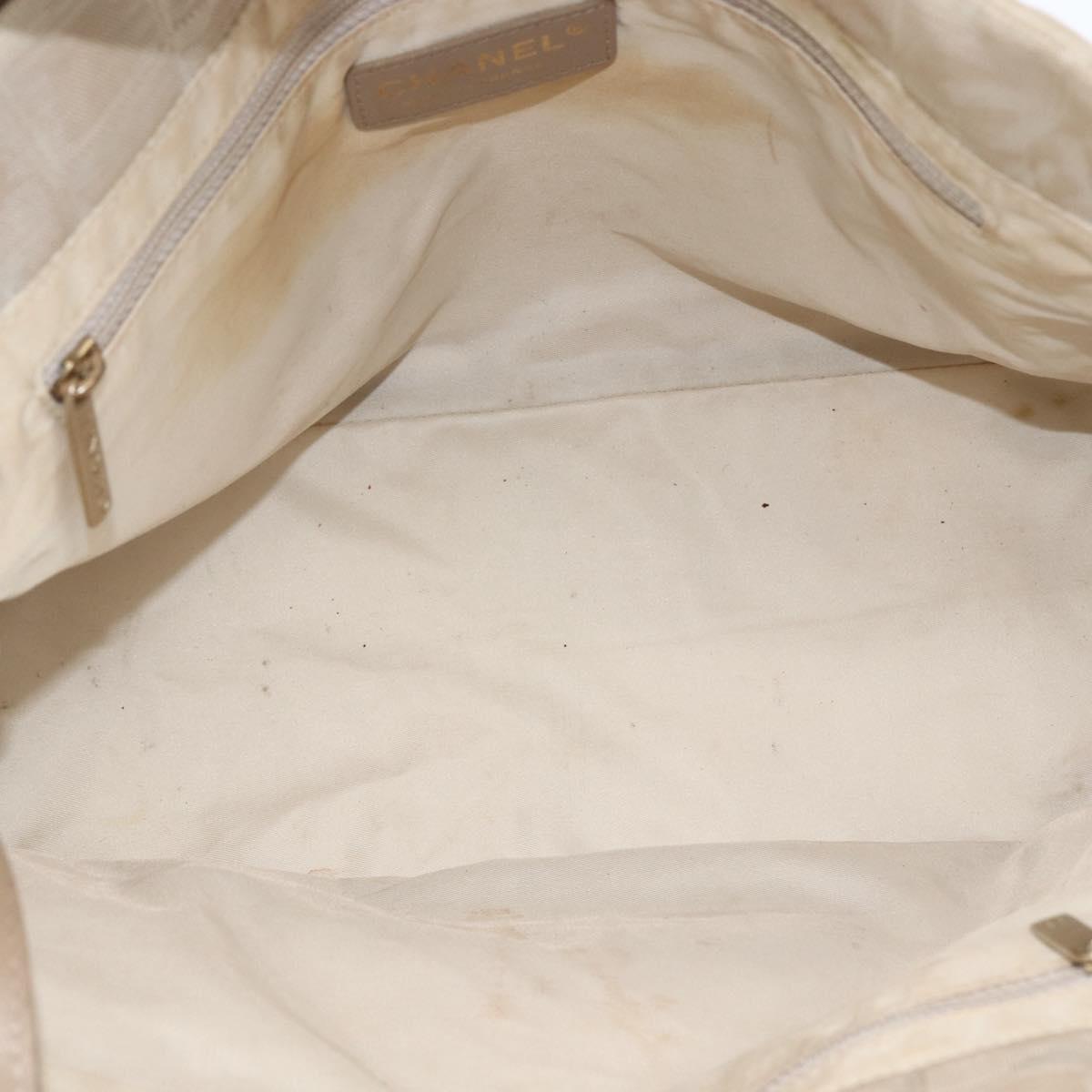 CHANEL New Travel Line Tote Bag Beige CC Auth 174068