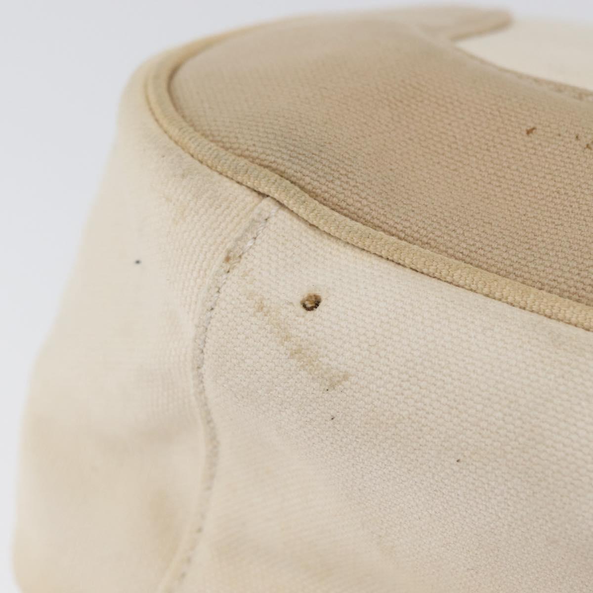 CHANEL Hand Bag Canvas Beige Cream CC Auth 174069A