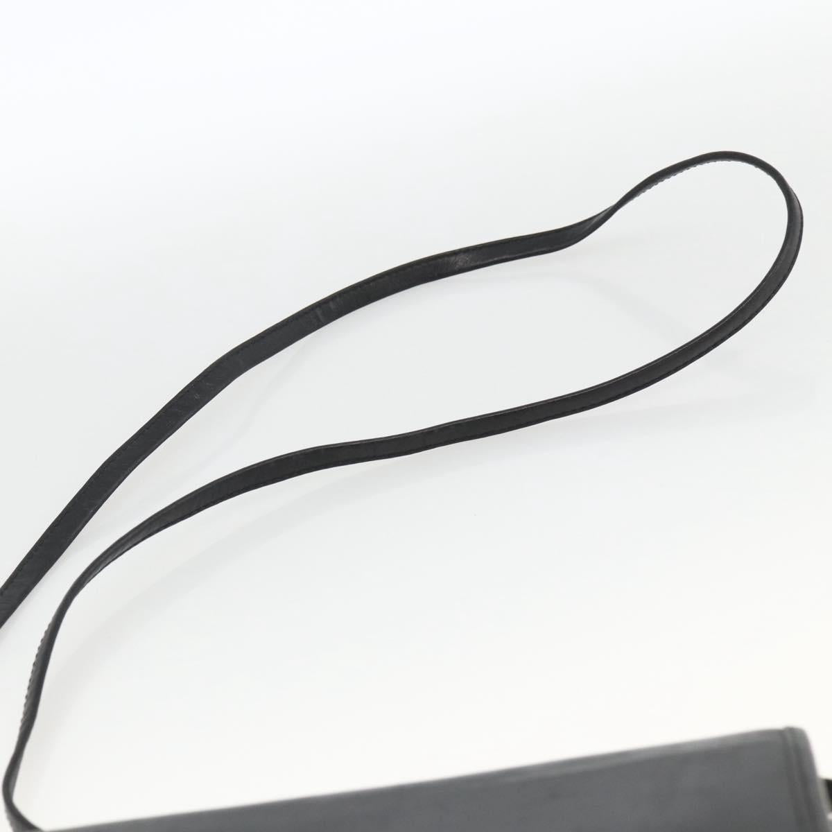 Christian Dior Shoulder Bag Leather Black Gold Auth 174078