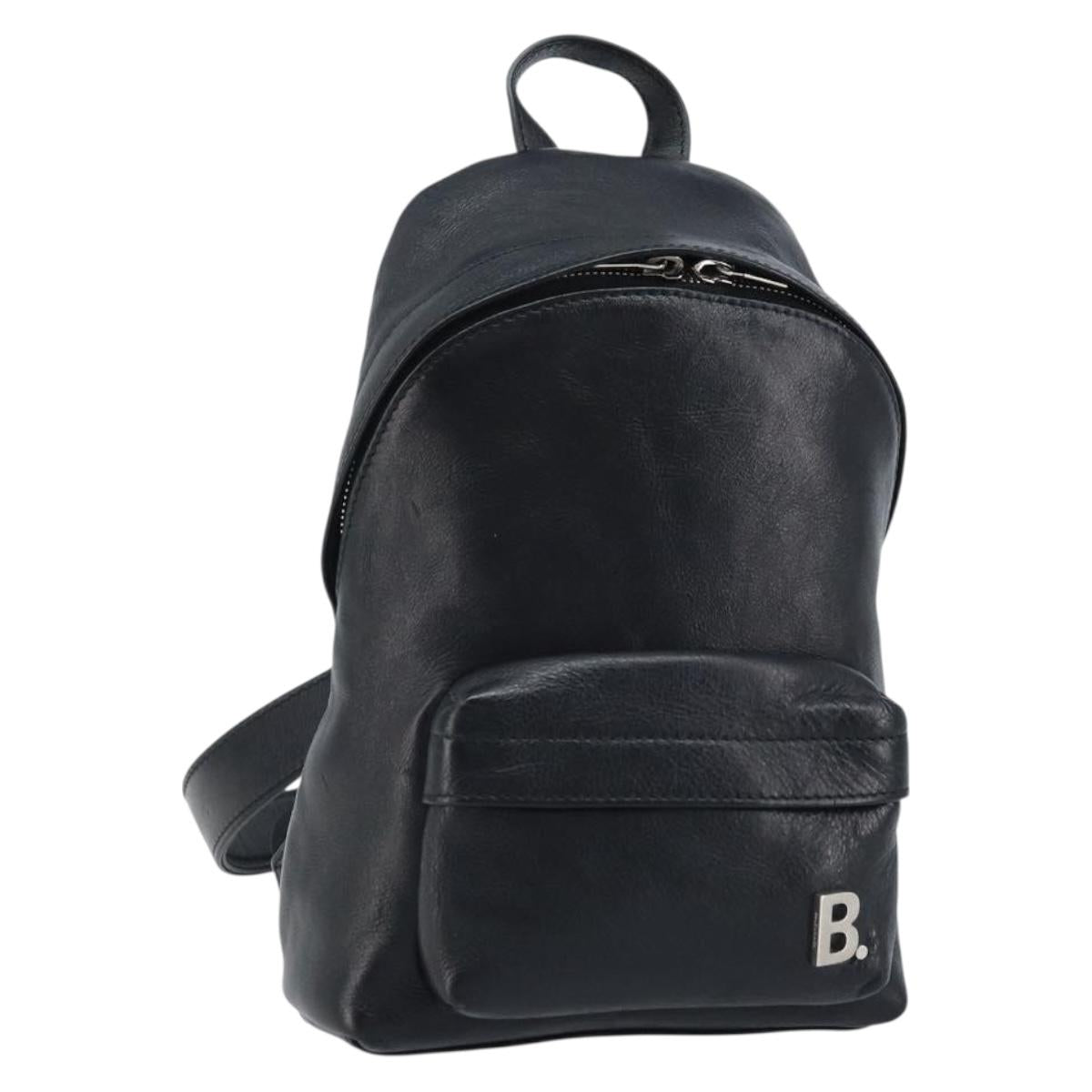 BALENCIAGA Backpack Leather Black Silver 580026 Auth 174080A