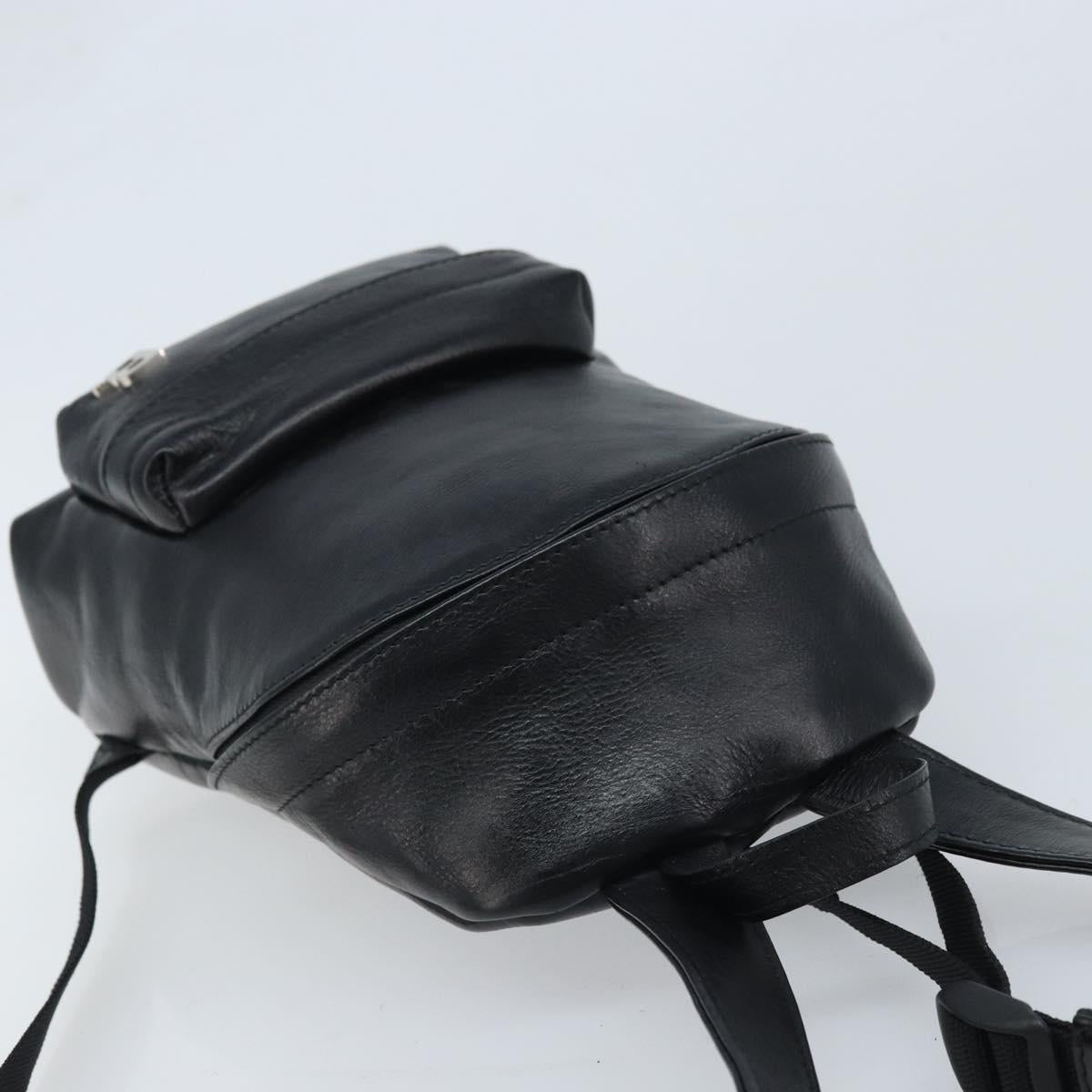 BALENCIAGA Backpack Leather Black Silver 580026 Auth 174080A