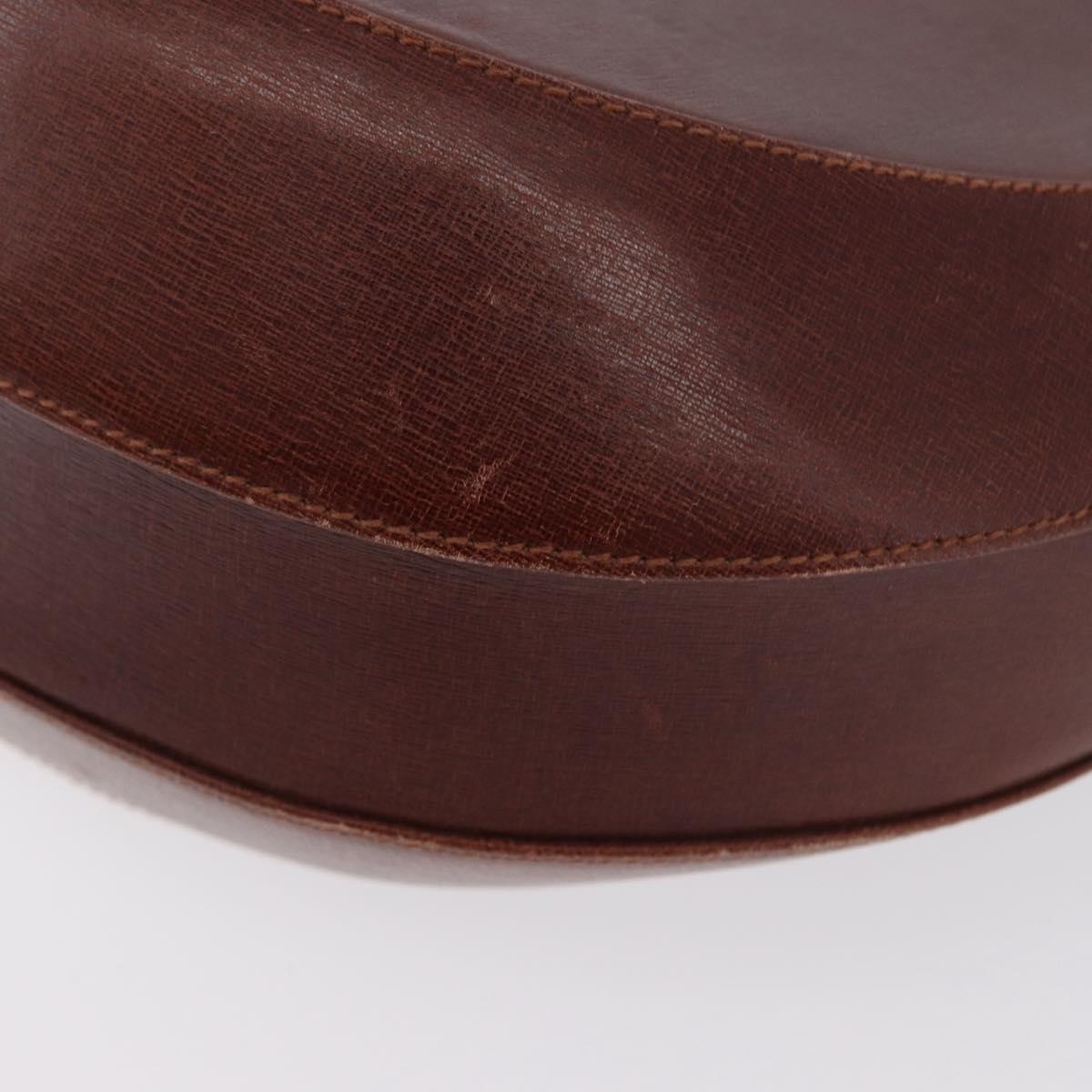 Salvatore Ferragamo Shoulder Bag Leather Brown Gold Auth 174085A