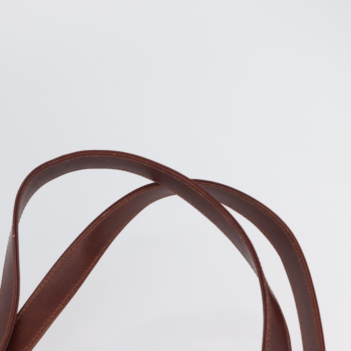 Salvatore Ferragamo Shoulder Bag Leather Brown Gold Auth 174085A