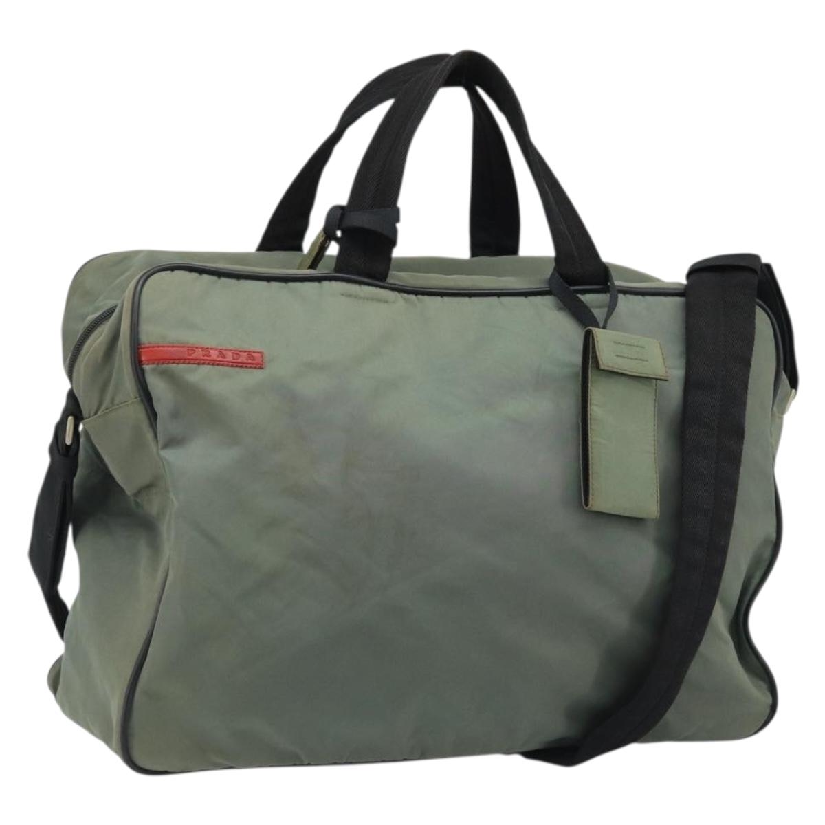PRADA Sports Shoulder Bag Nylon Gray Silver Auth 174086