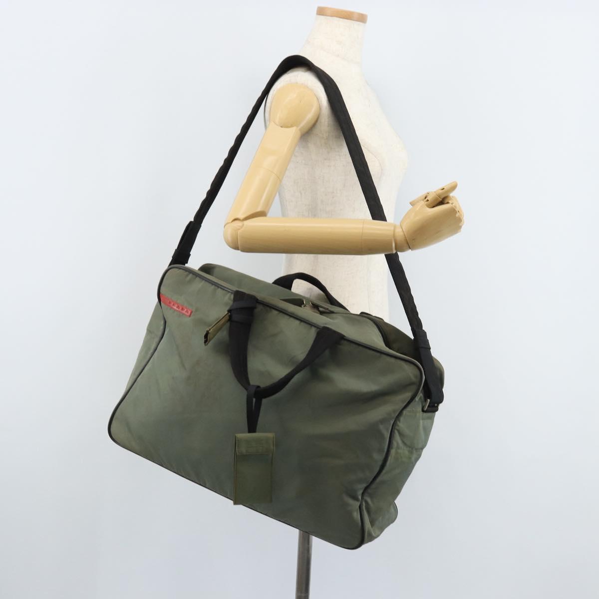 PRADA Sports Shoulder Bag Nylon Gray Silver Auth 174086