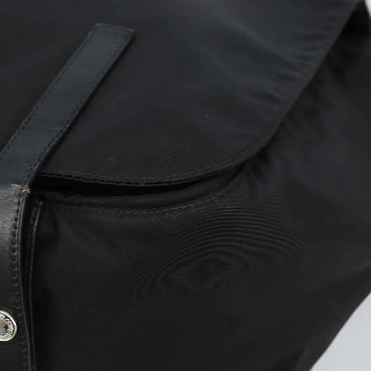 PRADA Shoulder Bag Nylon Black Silver Auth 174087