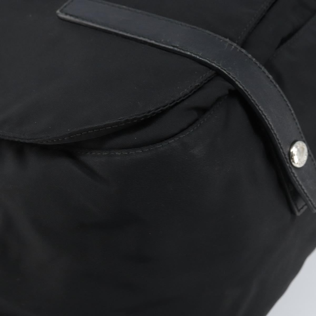 PRADA Shoulder Bag Nylon Black Silver Auth 174087