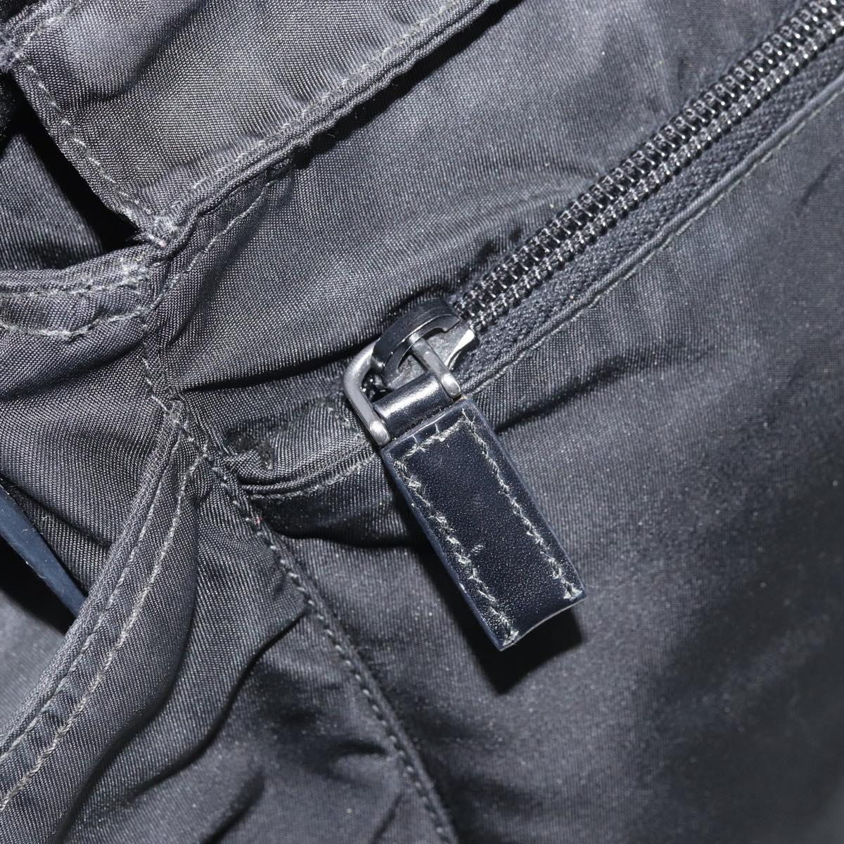 PRADA Shoulder Bag Nylon Black Silver Auth 174087