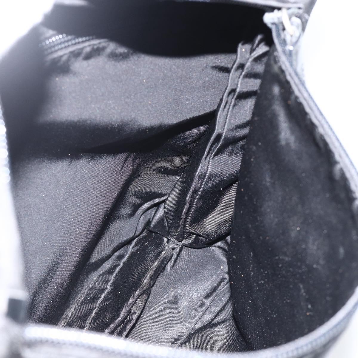 PRADA Shoulder Bag Nylon Black Silver Auth 174089A