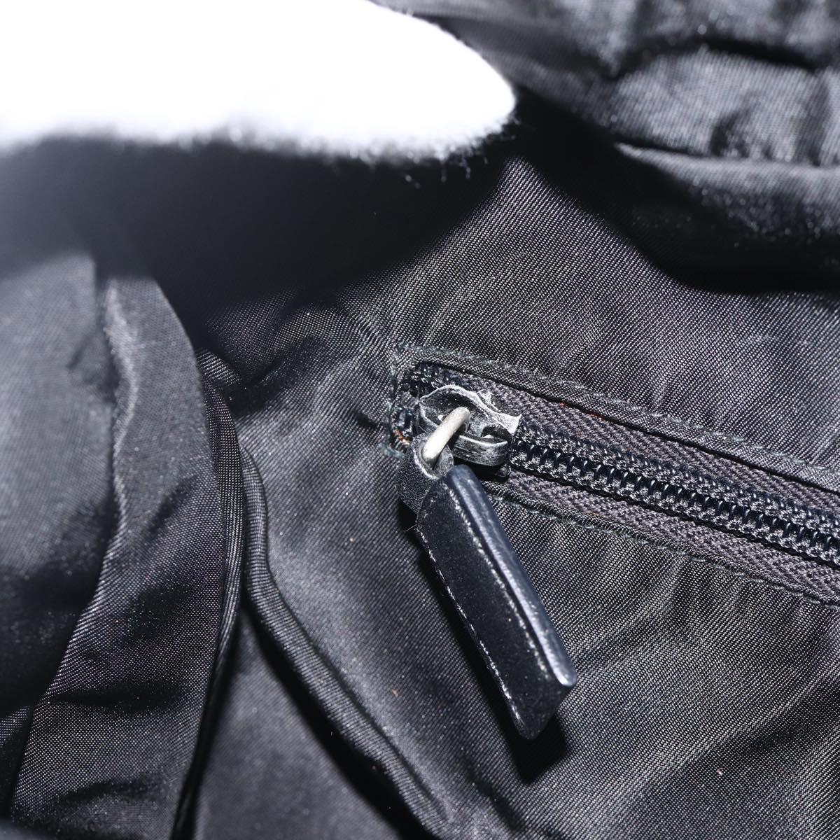 PRADA Shoulder Bag Nylon Black Silver Auth 174089A
