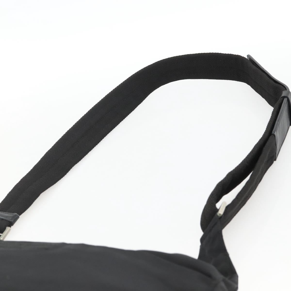 PRADA Shoulder Bag Nylon Black Silver Auth 174089A