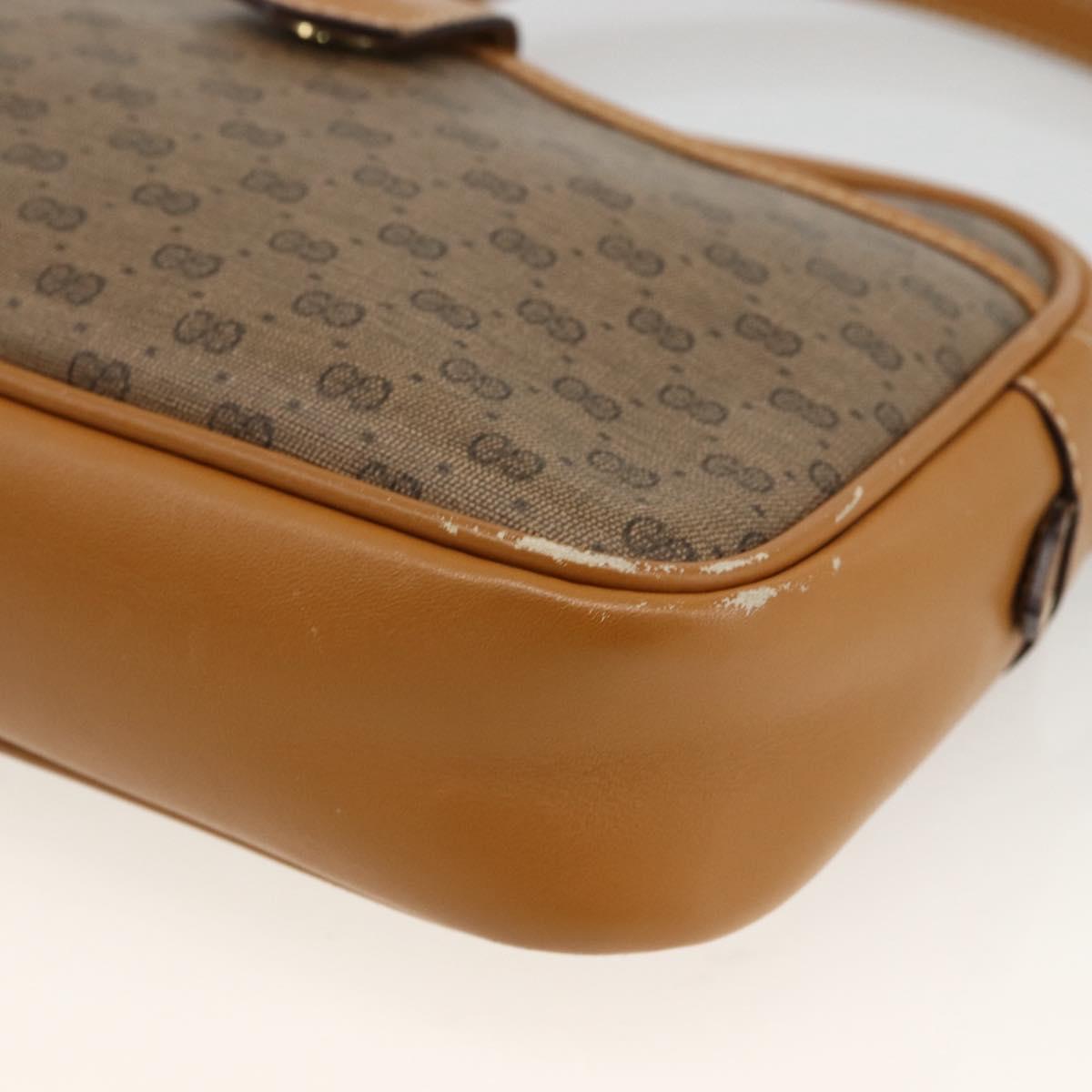 GUCCI Micro GG Supreme Shoulder Bag PVC Beige Gold 007 104 0098 Auth 174093