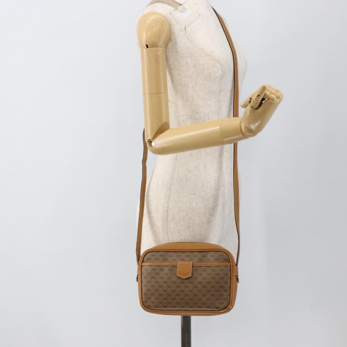 GUCCI Micro GG Supreme Shoulder Bag PVC Beige Gold 007 104 0098 Auth 174093