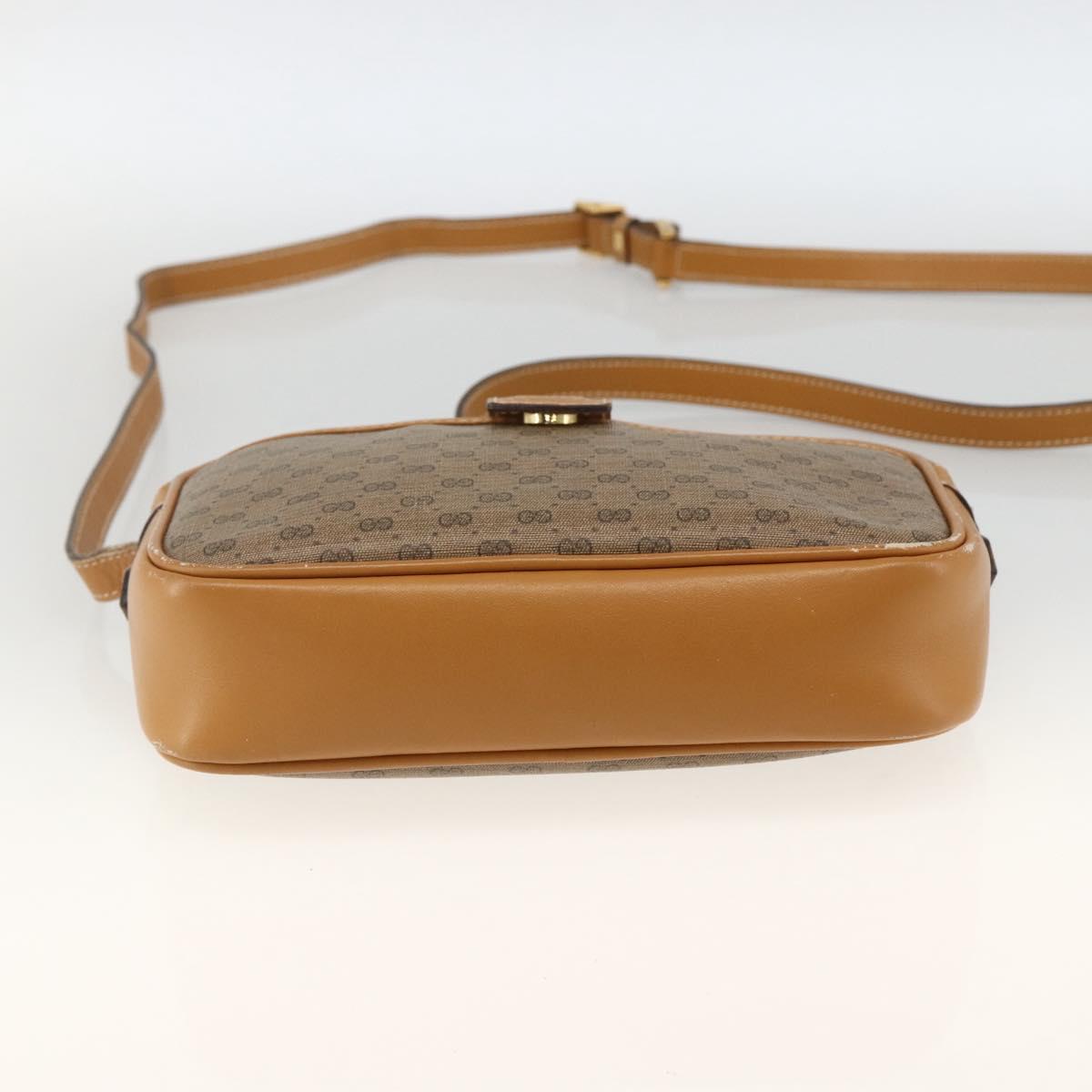 GUCCI Micro GG Supreme Shoulder Bag PVC Beige Gold 007 104 0098 Auth 174093
