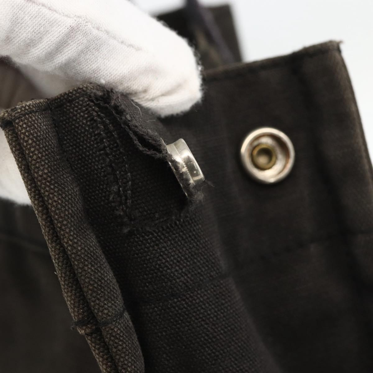 HERMES Fourre Tout MM Tote Bag Canvas Black Auth 174096