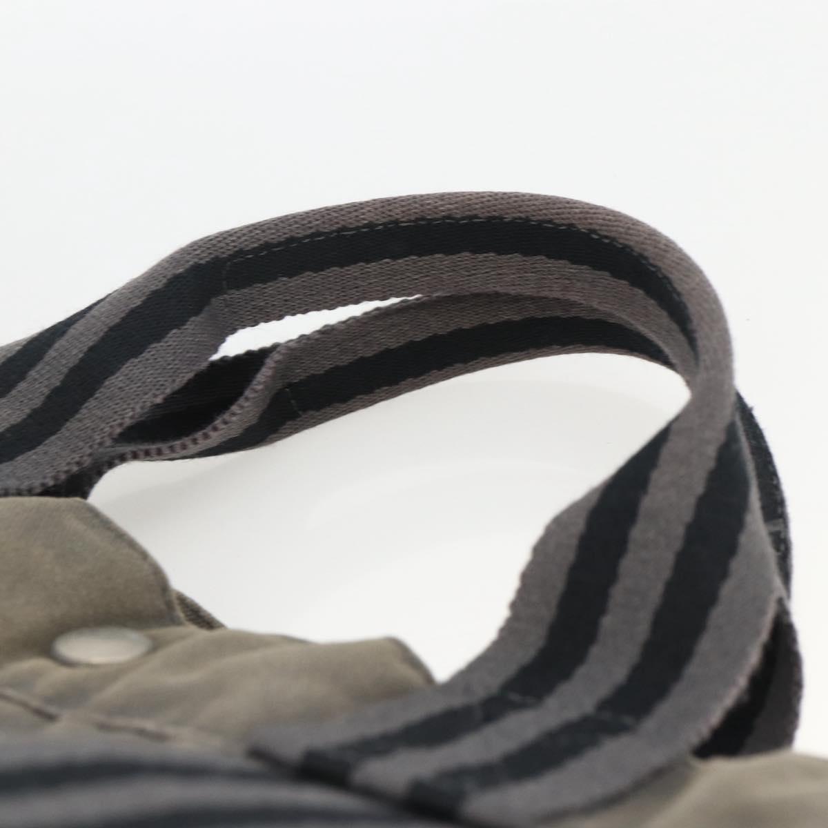 HERMES Fourre Tout MM Tote Bag Canvas Gray Auth 174097