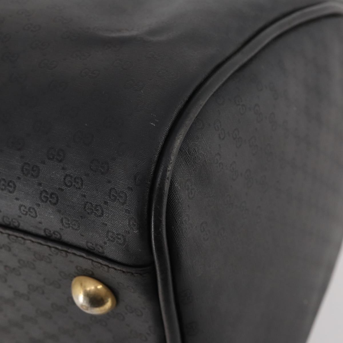 GUCCI Micro GG Canvas Boston Bag Black Gold Auth 174104