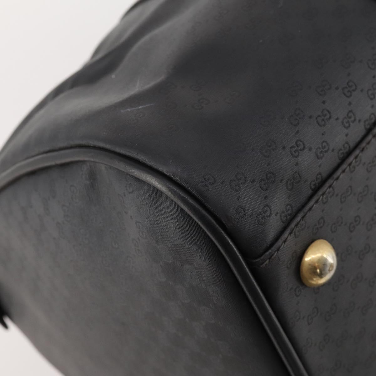 GUCCI Micro GG Canvas Boston Bag Black Gold Auth 174104