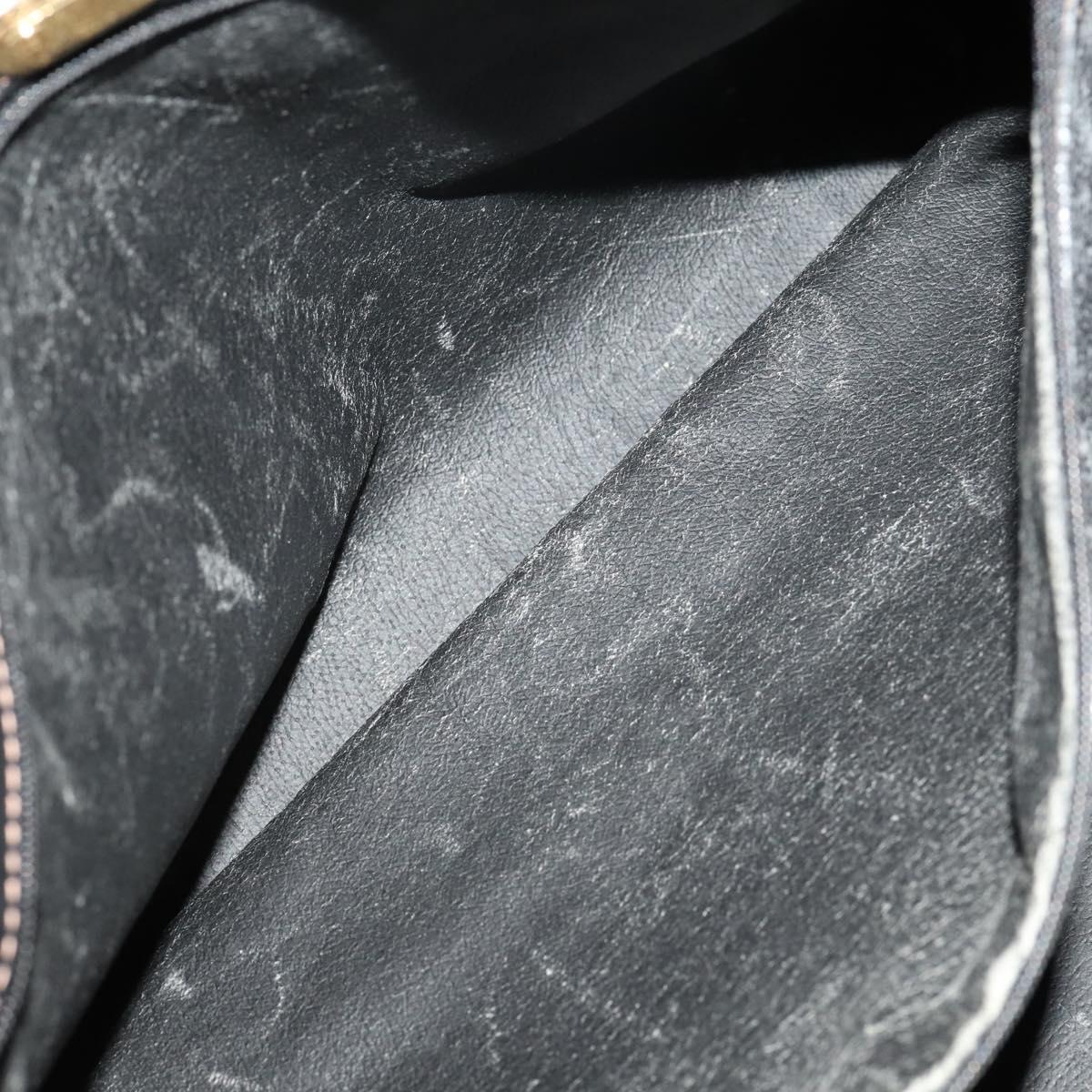 GUCCI Micro GG Canvas Boston Bag Black Gold Auth 174104