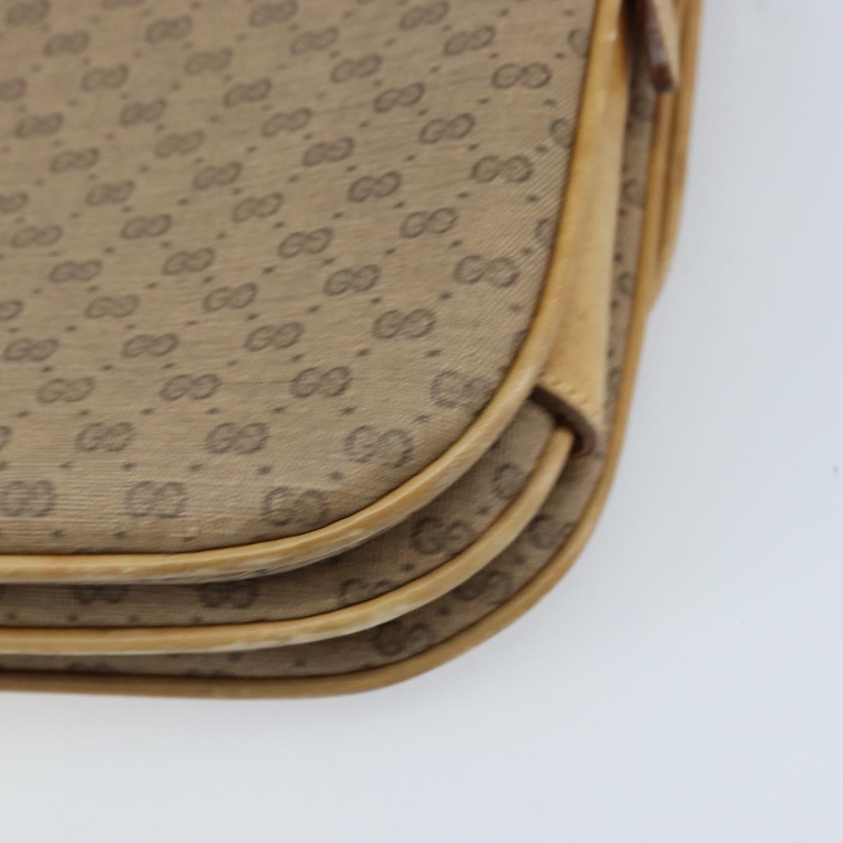 GUCCI Micro GG Supreme Shoulder Bag PVC Beige Gold 406 001 1780 Auth 174107