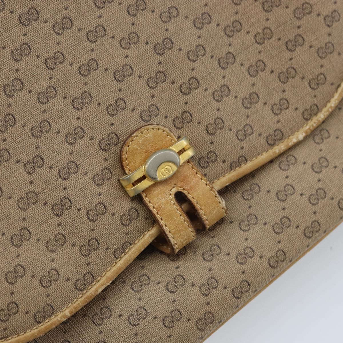 GUCCI Micro GG Supreme Shoulder Bag PVC Beige Gold 406 001 1780 Auth 174107