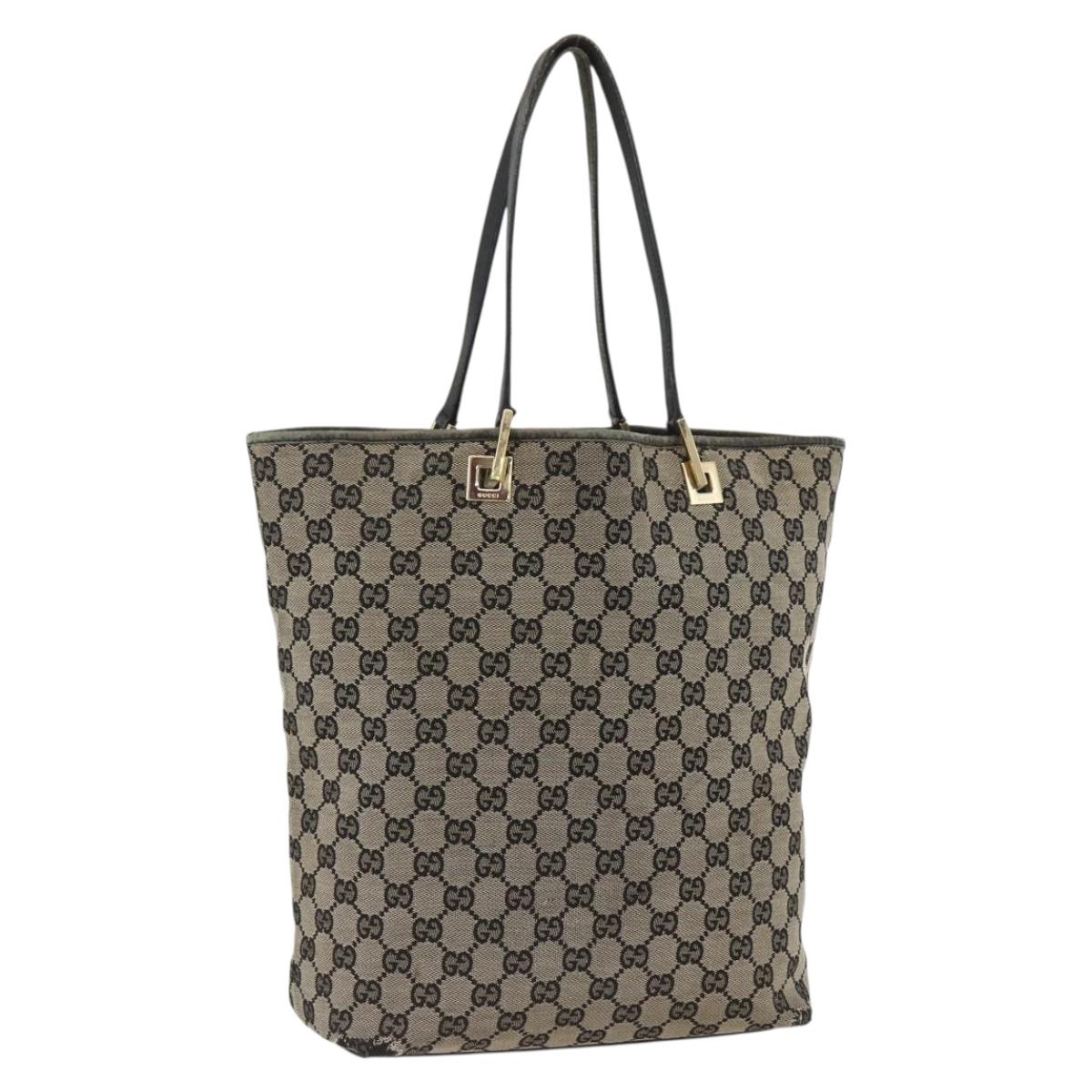 GUCCI GG Canvas Tote Bag Beige Gold 002 1098 Auth 174119