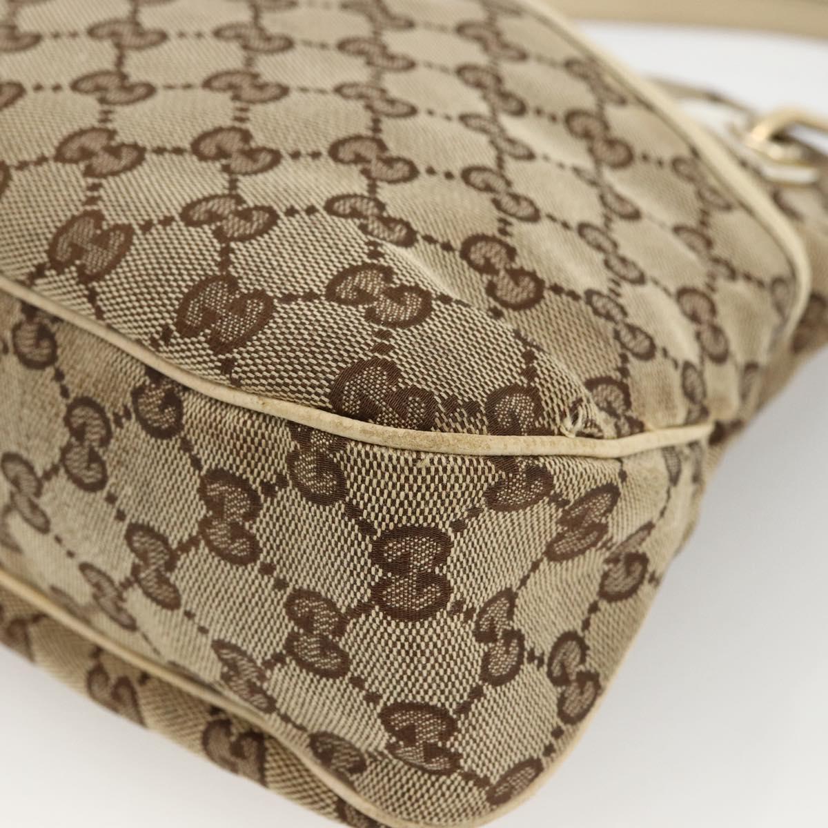 GUCCI GG Canvas Hand Bag Beige Gold 121023 Auth 174123