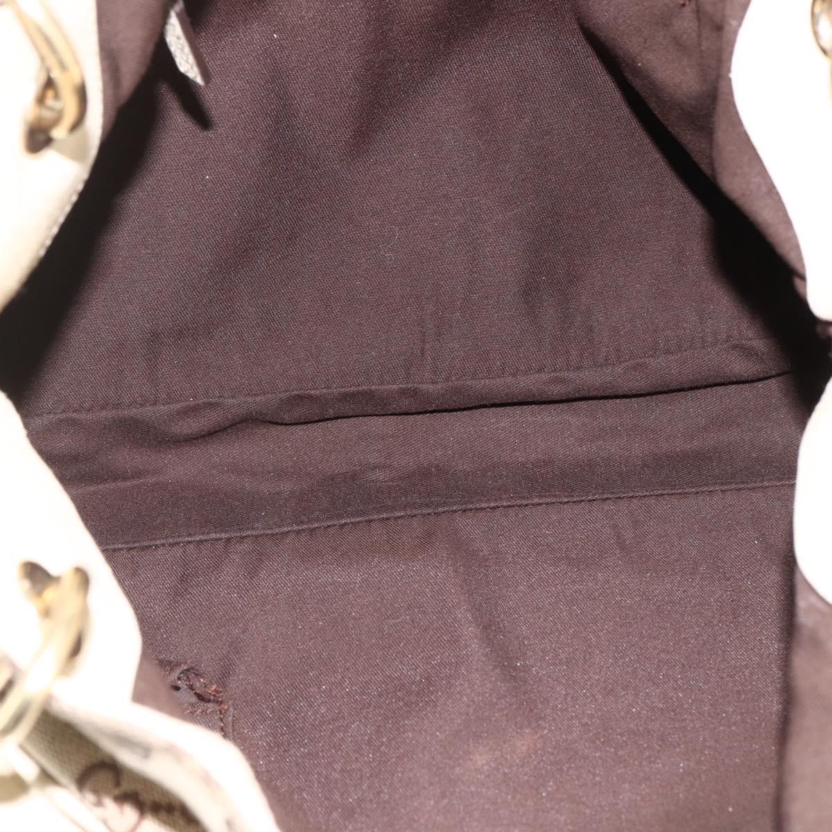 GUCCI GG Canvas Hand Bag Beige Gold 121023 Auth 174123