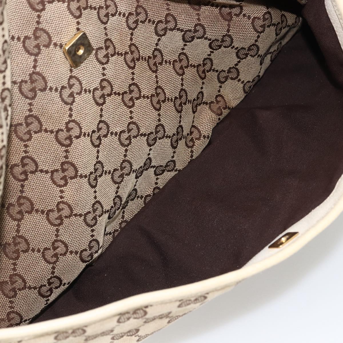 GUCCI GG Canvas Hand Bag Beige Gold 121023 Auth 174123