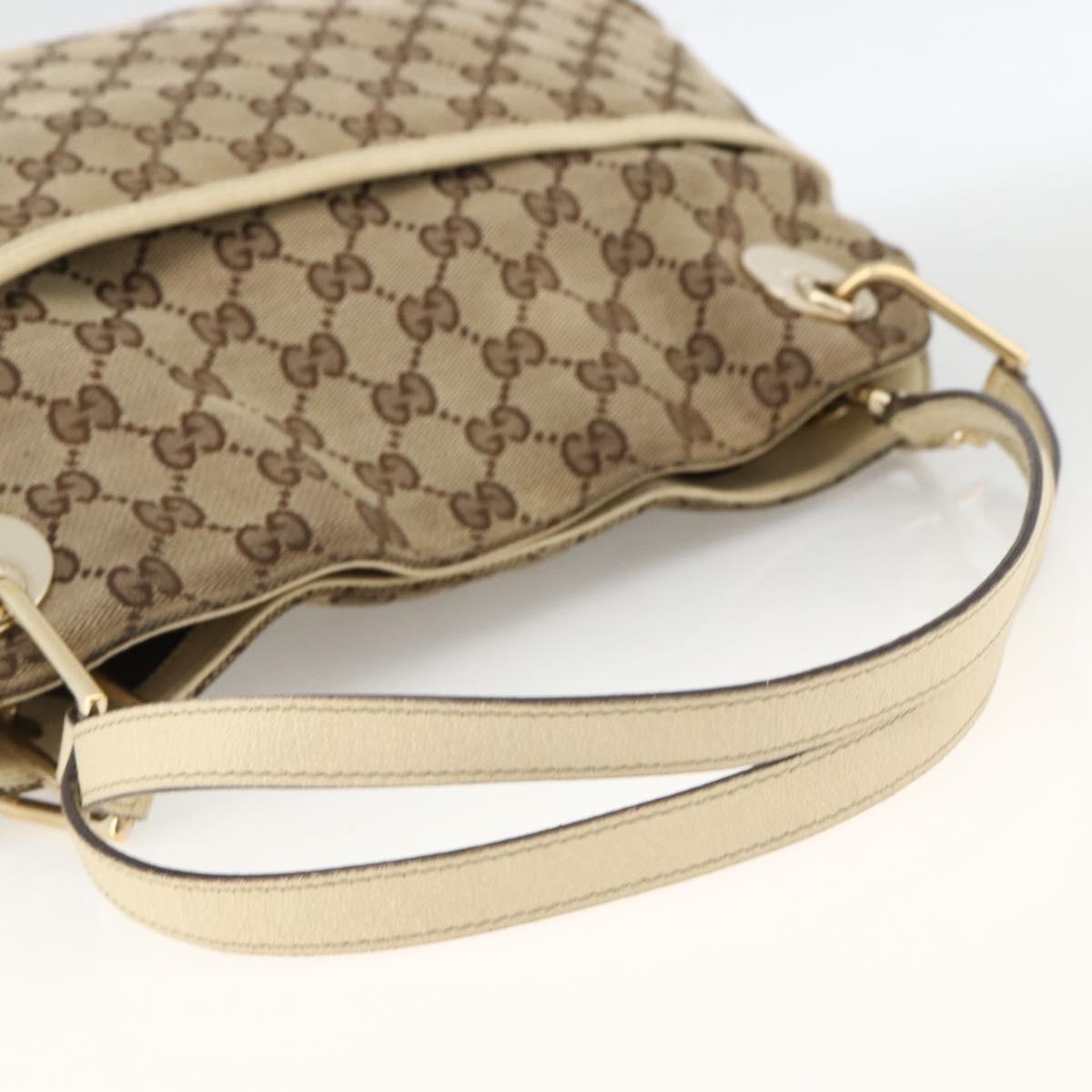 GUCCI GG Canvas Hand Bag Beige Gold 121023 Auth 174123