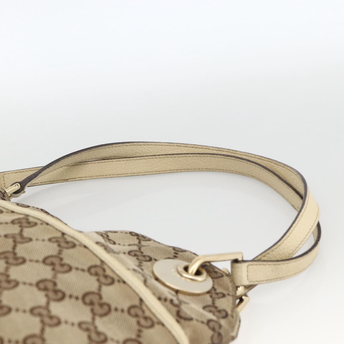 GUCCI GG Canvas Hand Bag Beige Gold 121023 Auth 174123