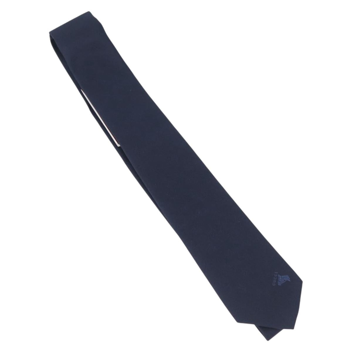 GUCCI Necktie Silk Navy Auth 174148A