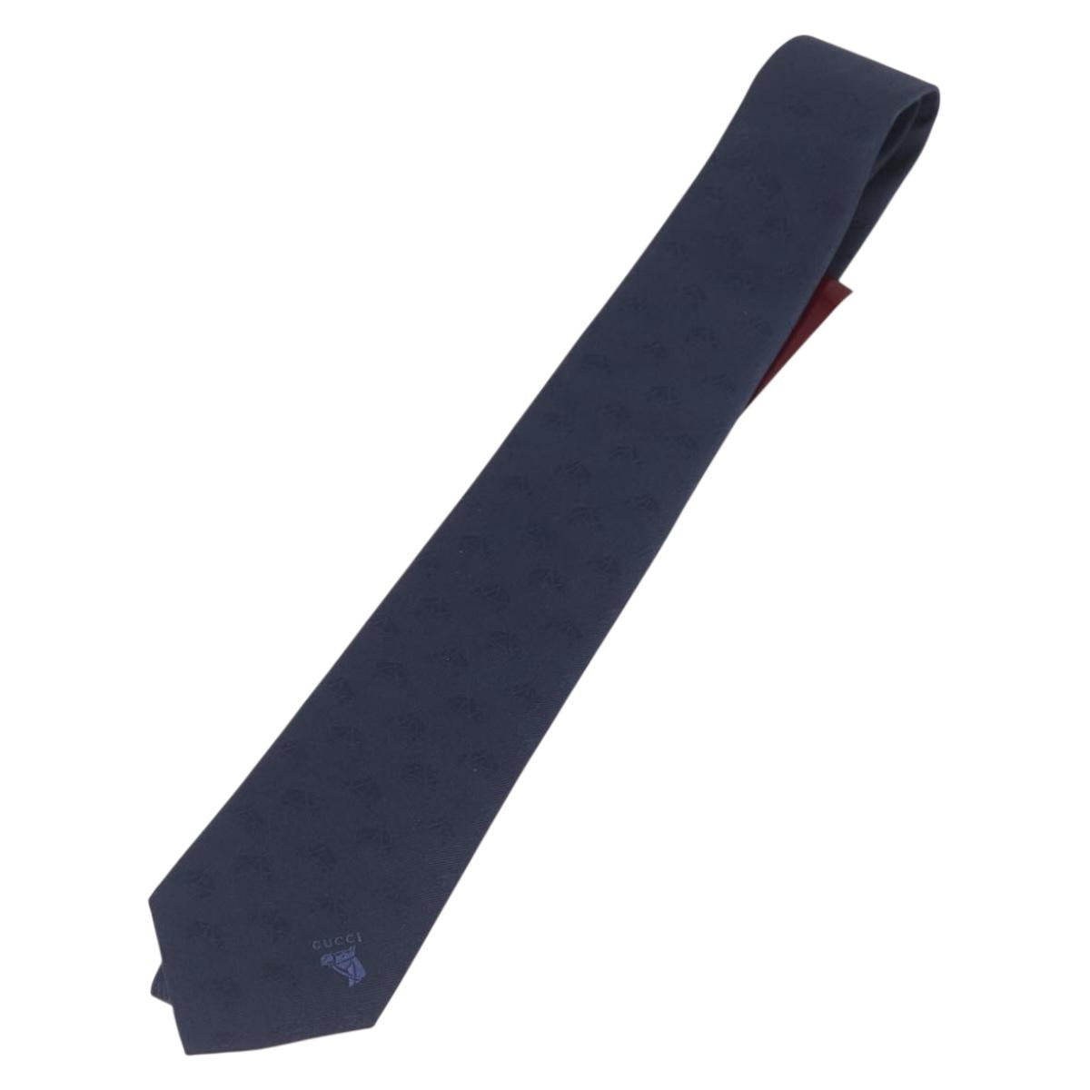 GUCCI Necktie Silk Navy Auth 174148A