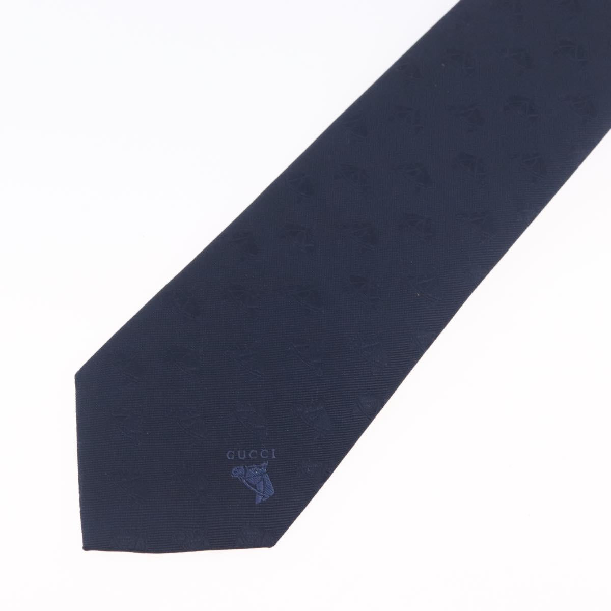 GUCCI Necktie Silk Navy Auth 174148A