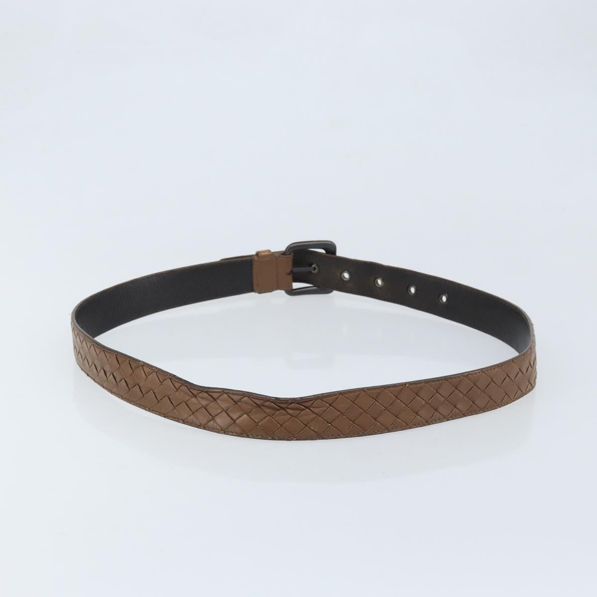 BOTTEGA VENETA INTRECCIATO Belt Leather 42.9"" Brown Auth 174153