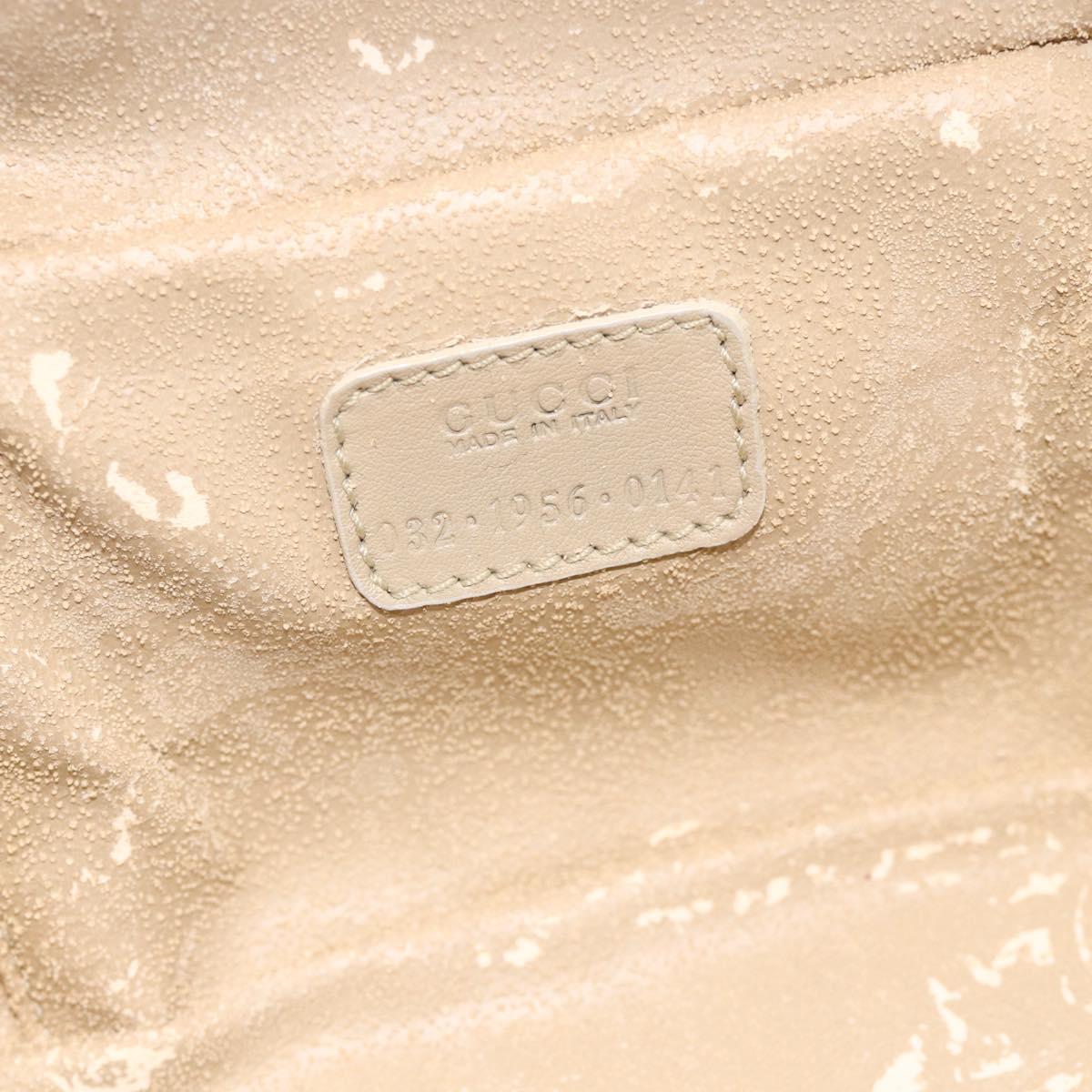 GUCCI Horsebit Vanity Hand Bag Leather Beige Silver 032 1956 0141 Auth 174163