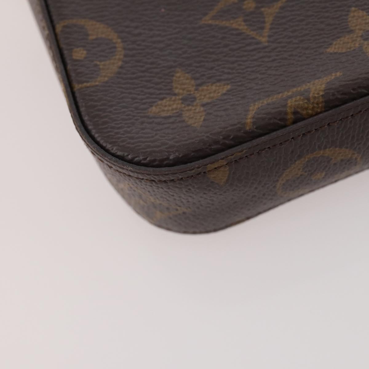 LOUIS VUITTON Monogram Multi Pochette Felicie Pouch Khaki M80091 LV Auth 174165A