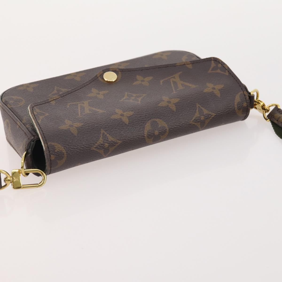 LOUIS VUITTON Monogram Multi Pochette Felicie Pouch Khaki M80091 LV Auth 174165A