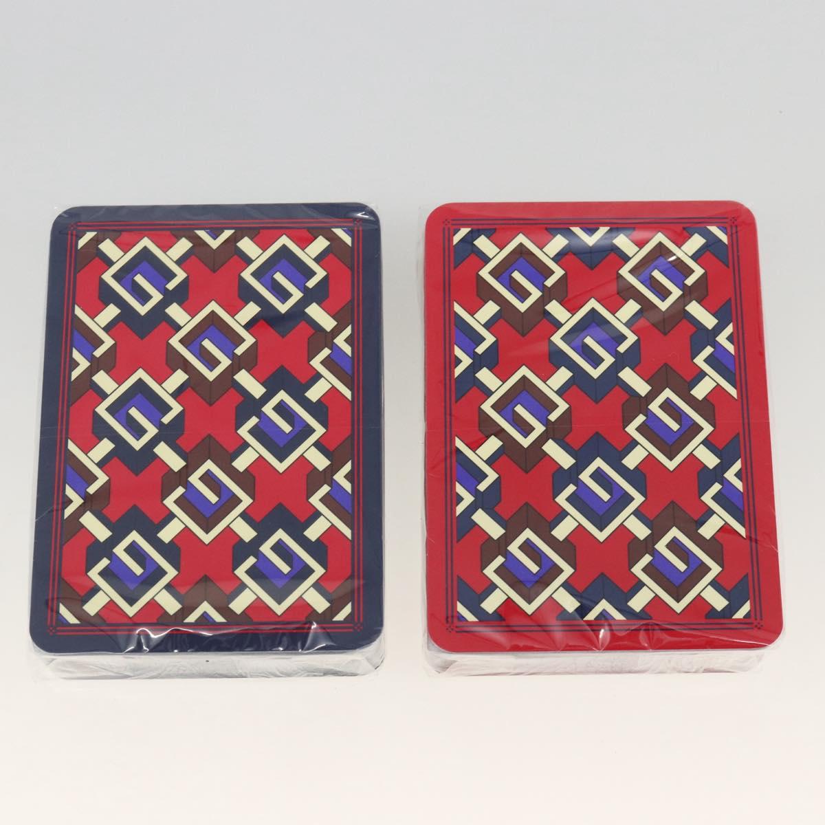 GUCCI Playing Cards case Geometric G PVC Red Blue Auth 174169SAM